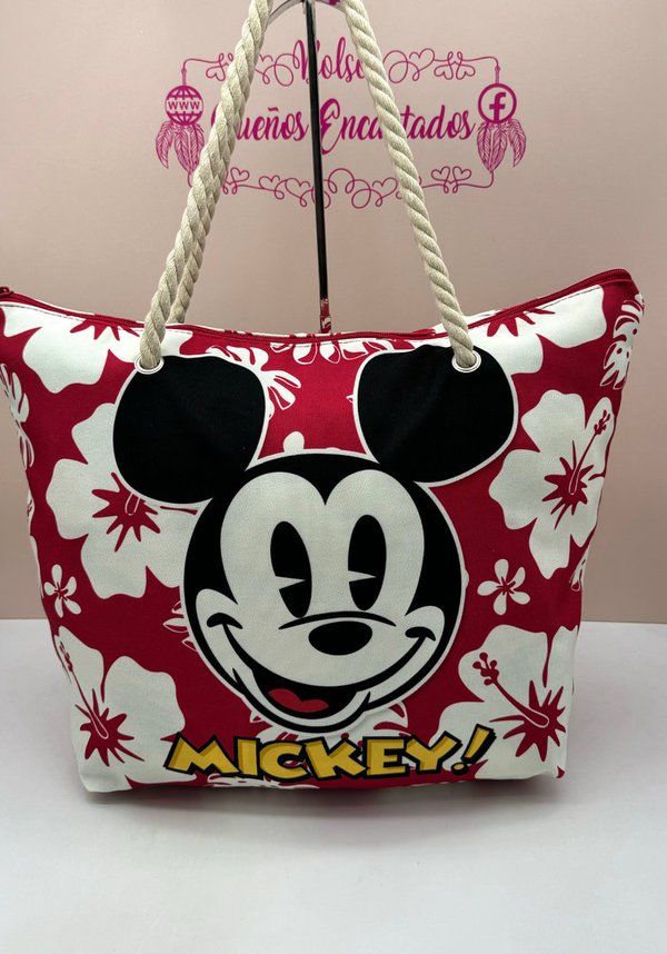 Bolsa de Playa Flores Mickey Mouse