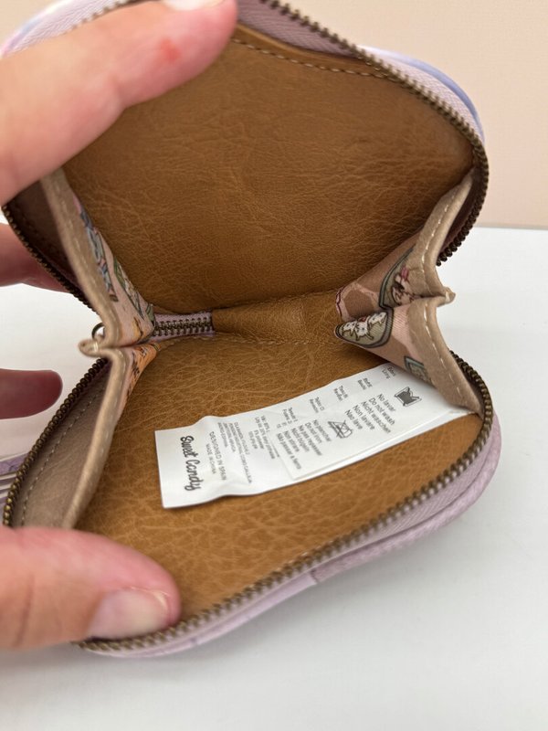 Monedero Corazón con Llavero Marrón