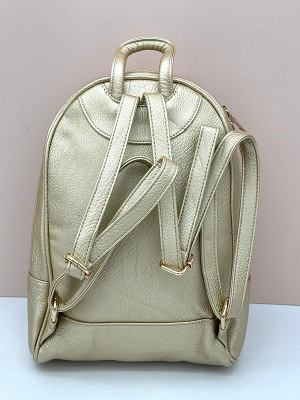 Mochila Dorada Tres Bolsillos