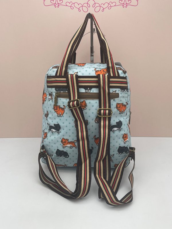 Mochila Impermeable Antirrobo Estampado Gatitos
