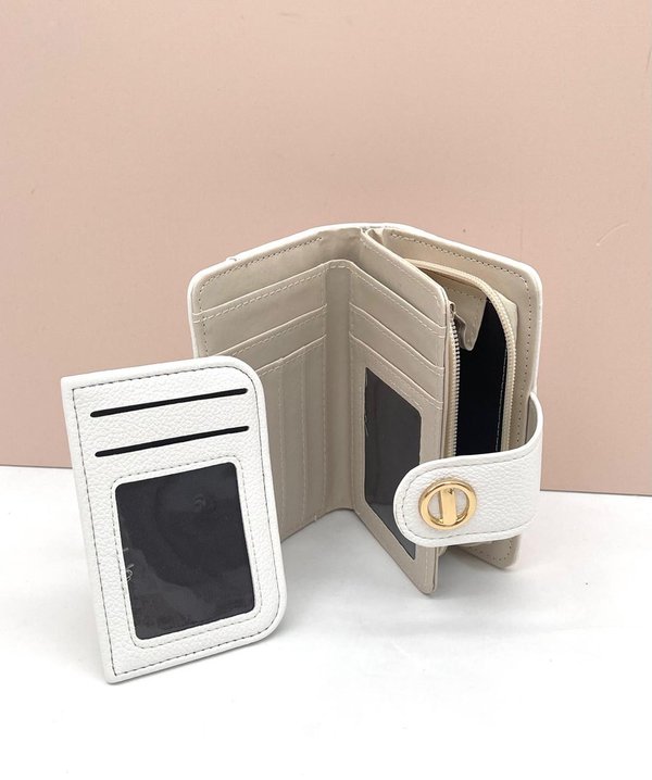 Cartera Blanca Tarjetero Extraible