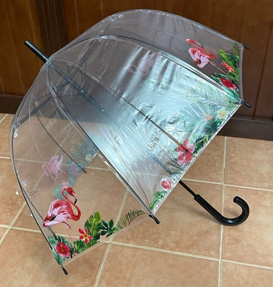 Paraguas Tipo Seta Flamencos Rosas