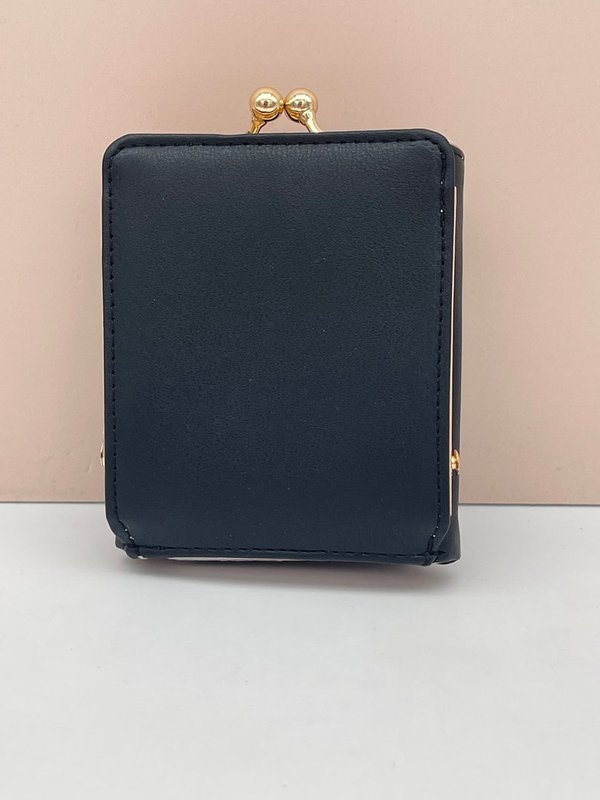 Monedero Cierre Kisslook Flores (Negro)