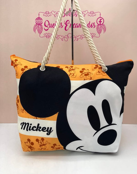 Bolsa de Playa Soleil Mickey Mouse Orange.