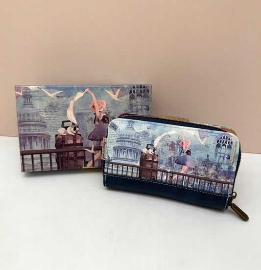 Cartera Billetera Sweet Candy con Tarjetero Extraíble Celeste