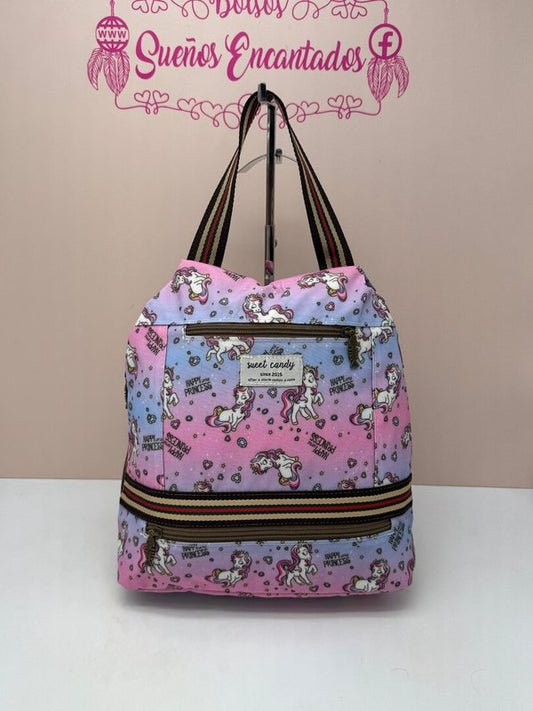 Mochila Impermeable Antirrobo Sweet Candy Unicornio