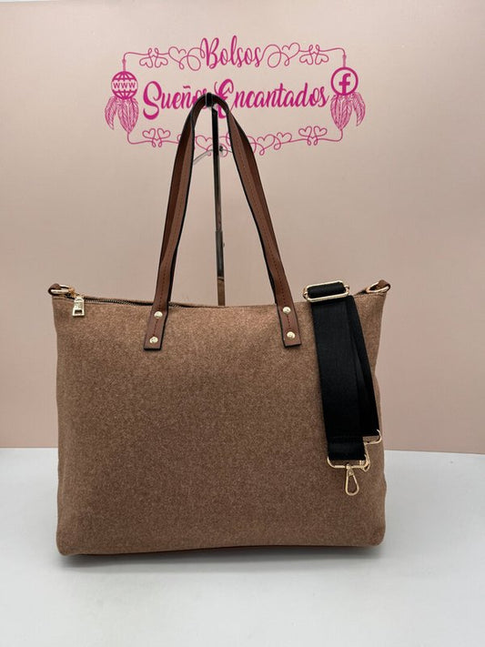 Bolso Tela Personalizable Marrón