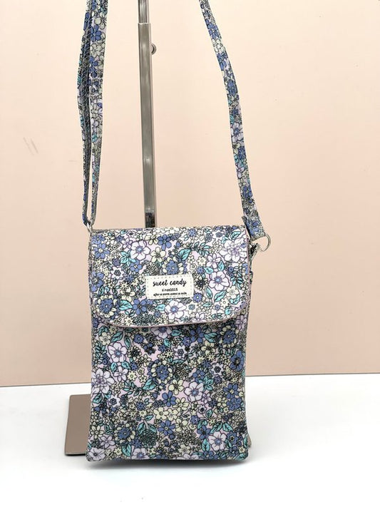Bolso Cuelga Móvil Impermeable Sweet Candy Estampado Floral (Tono Azul/violeta)
