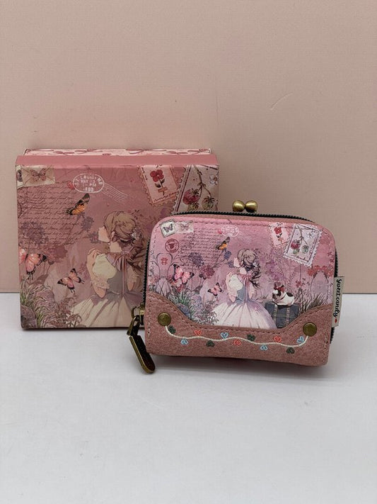 Monedero Sweet Candy Estilo Vintage con Tarjetero (Rosa)