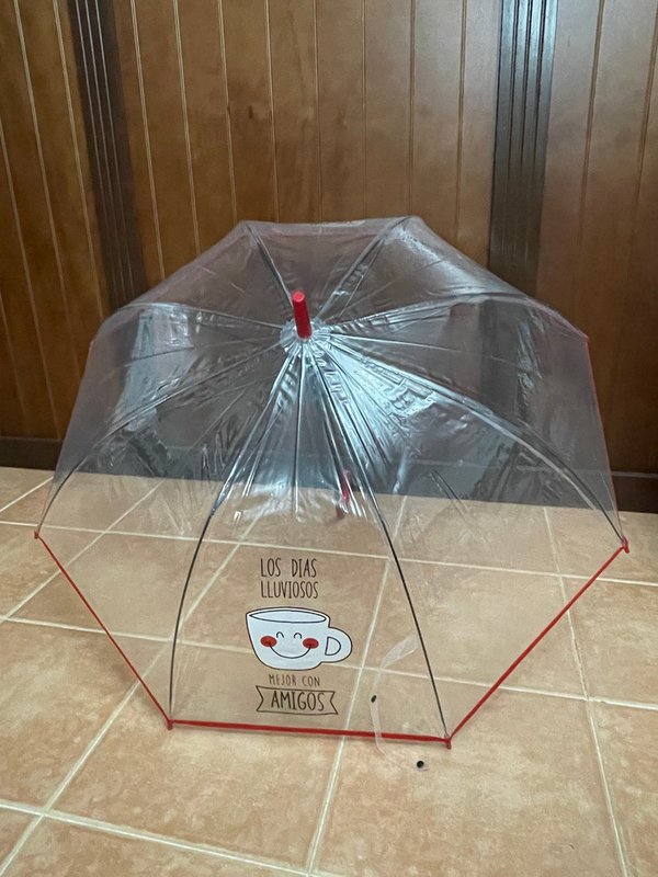 Paraguas Transparente Tipo Seta Frase