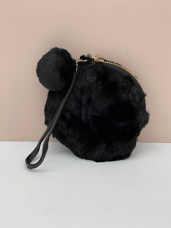 Monedero Negro Pom Pom