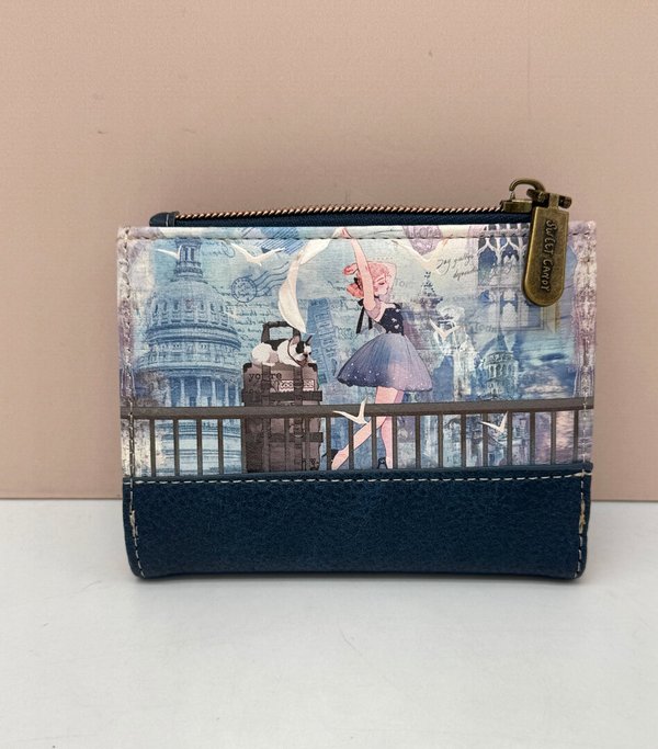 Cartera Billetera con Tarjetero Extraible Sweet Candy Celeste