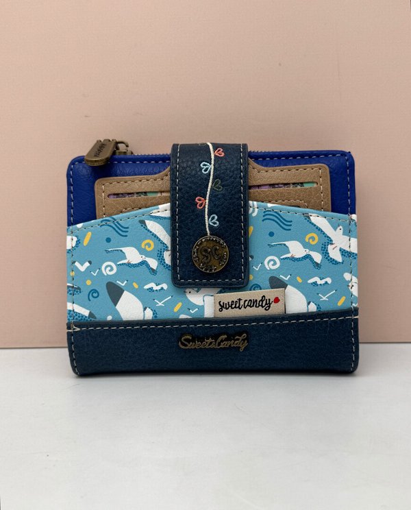 Cartera Billetera con Tarjetero Extraible Sweet Candy Celeste