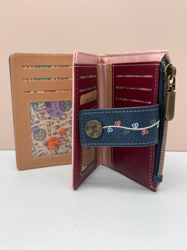 Cartera Billetera con Tarjetero Extraible Sweet Candy Celeste