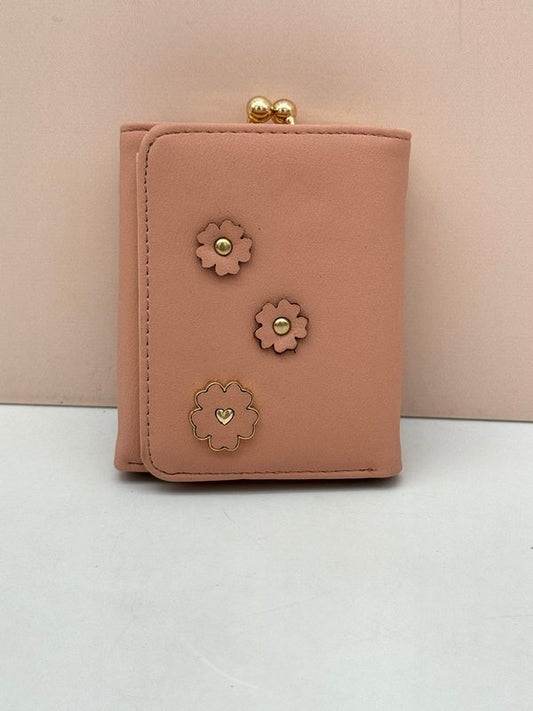 Monedero Cierre Kisslook Flores (Salmón)