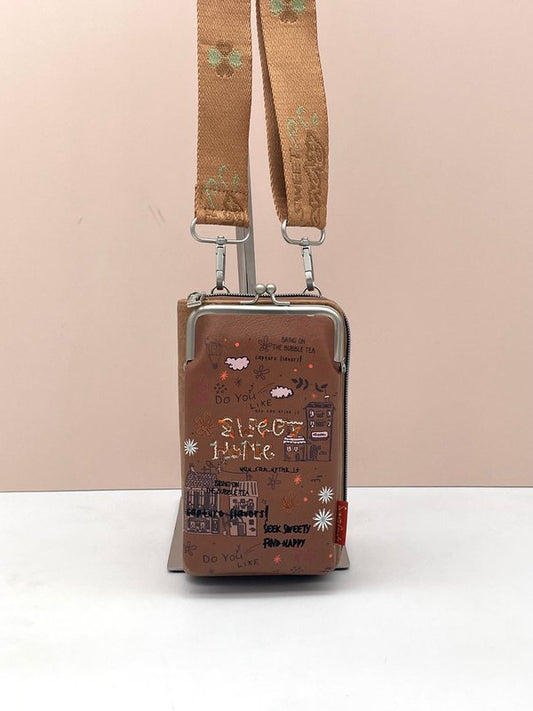 Bolsito para Móvil Sweet Candy Bordado (Marrón)