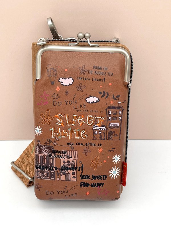 Bolsito para Móvil Sweet Candy Bordado (Marrón)
