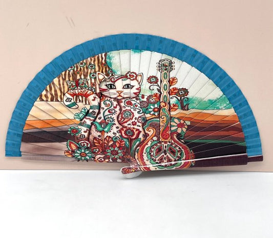 Abanico Gatitos Guitarra 2