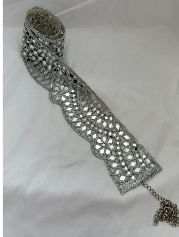 Cinturon Espejo Mujer Plateado