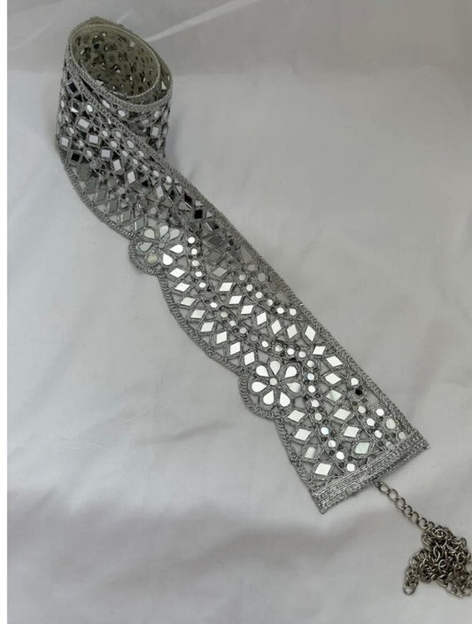 Cinturon Espejo Mujer Plateado