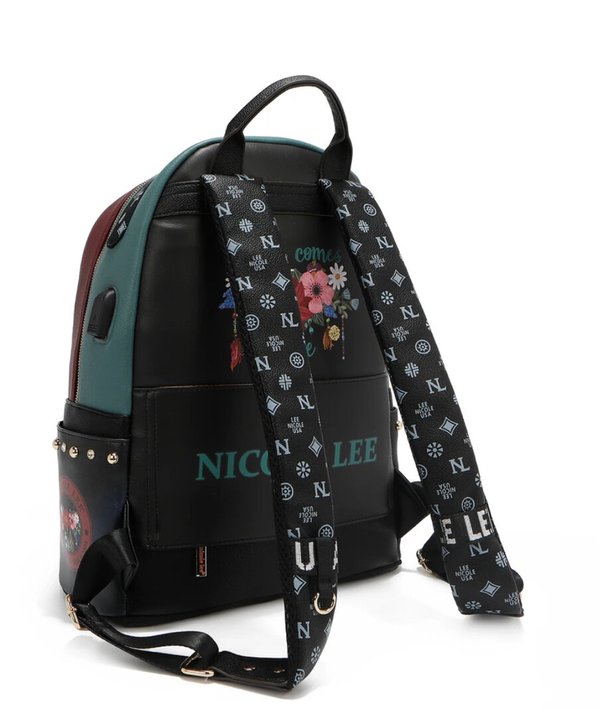 Mochila Grande de Moda con Puerto de Carga USB y Bolsa (Dream Comes True) Nicole Lee