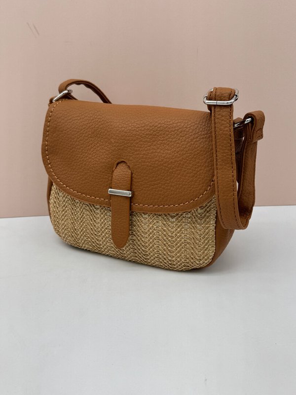 Bolso Bandolera Ligero Piel y Yute