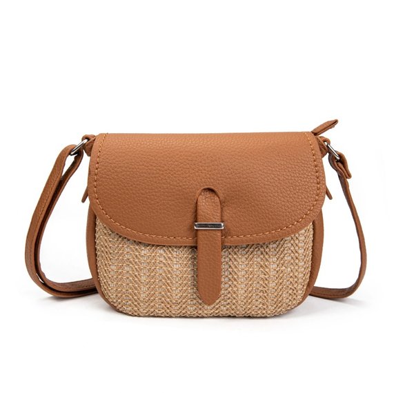 Bolso Bandolera Ligero Piel y Yute