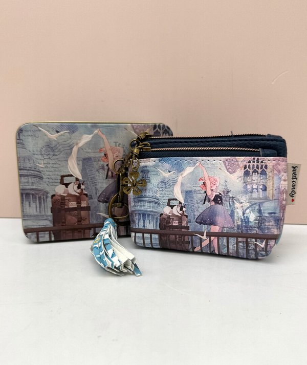 Monedero Tres Cremalleras Sweet Candy Azul