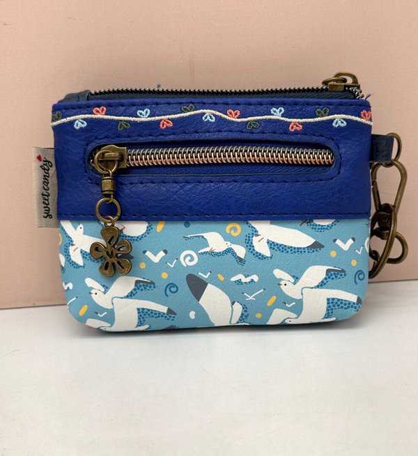 Monedero Tres Cremalleras Sweet Candy Azul