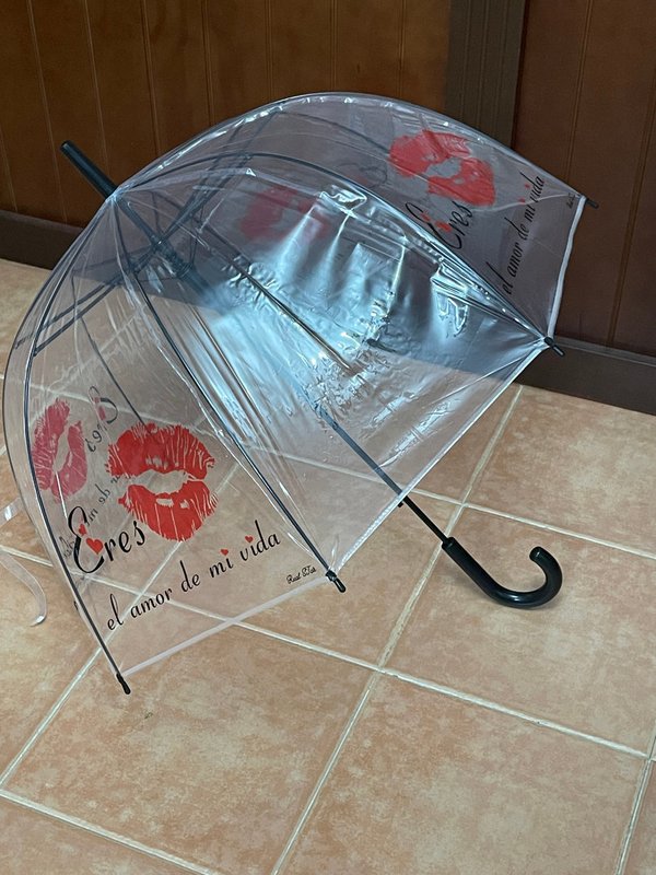Paraguas Transparente Tipo Seta Labios