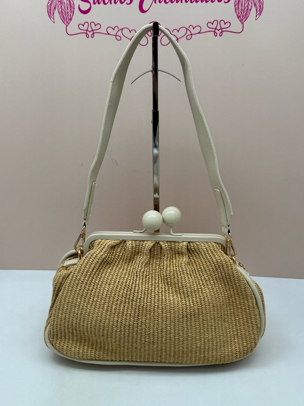 Bolso con Broche Kiss Lock Punto de Arroz