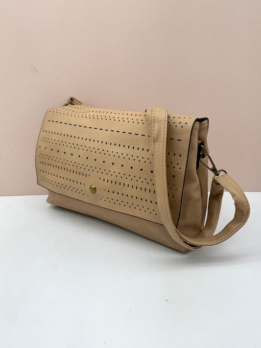 Bolso Bandolera Beige Perforado