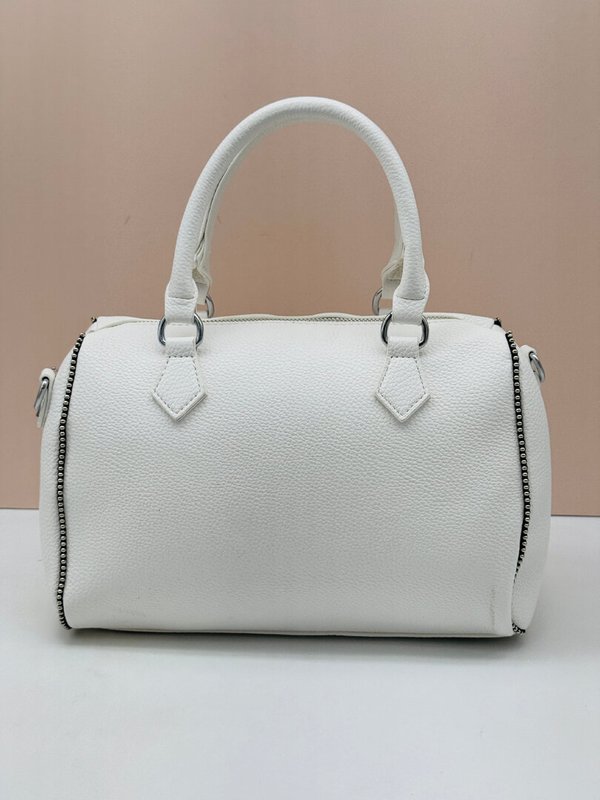 Bolso Cofre Blanco Cremalleras