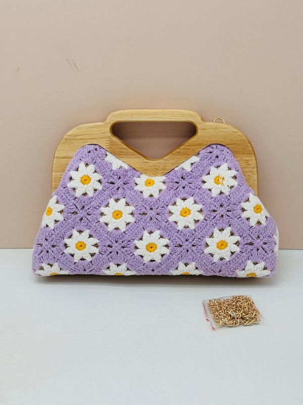 Bolso Crochet con Asa de Bambú