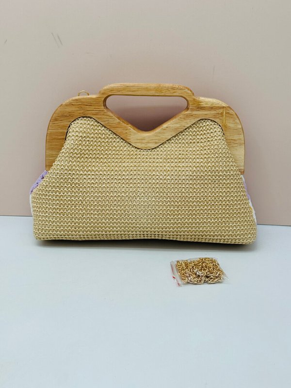 Bolso Crochet con Asa de Bambú