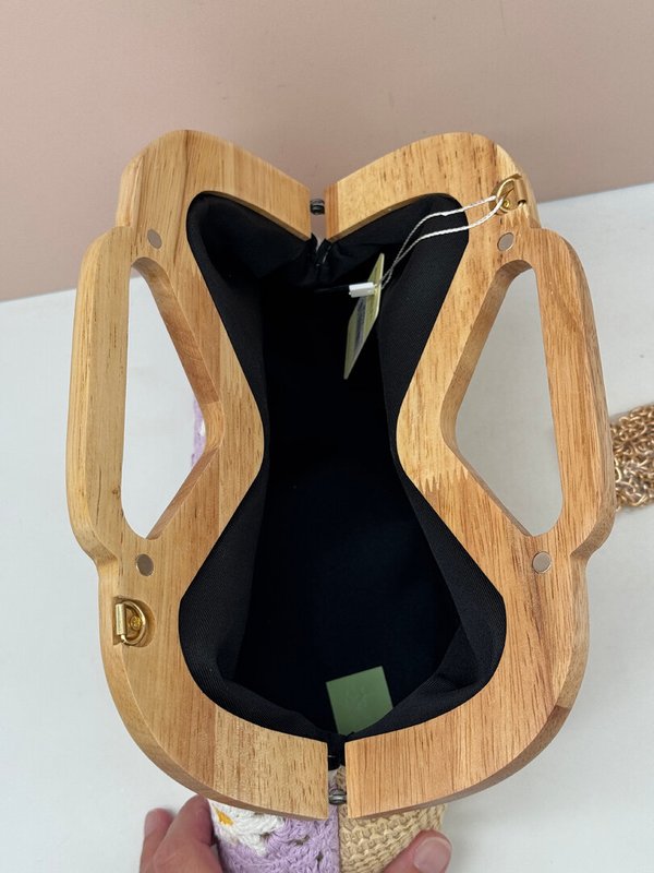 Bolso Crochet con Asa de Bambú