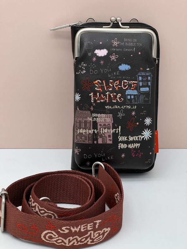 Bolsito para Móvil Sweet Candy Bordado (Negro)