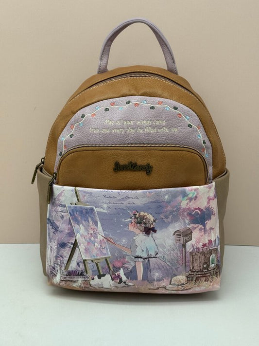 Mochila Bordada Sweet Candy Lila