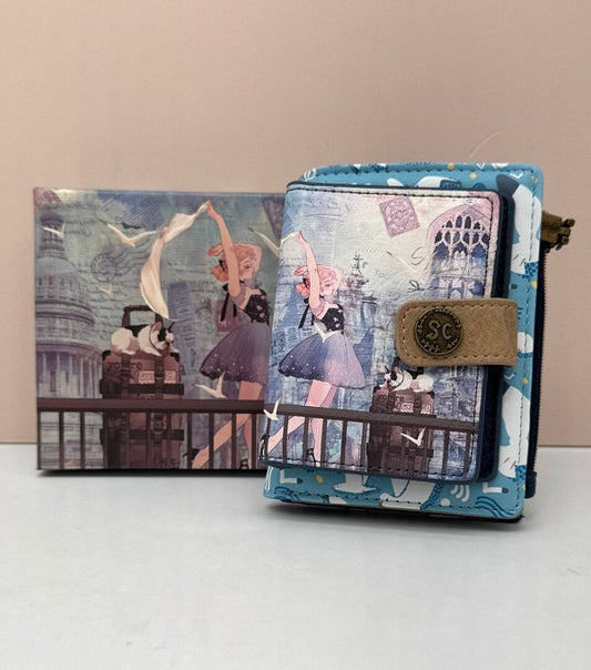 Tarjetero / Monedero Doble Sweet Candy Celeste