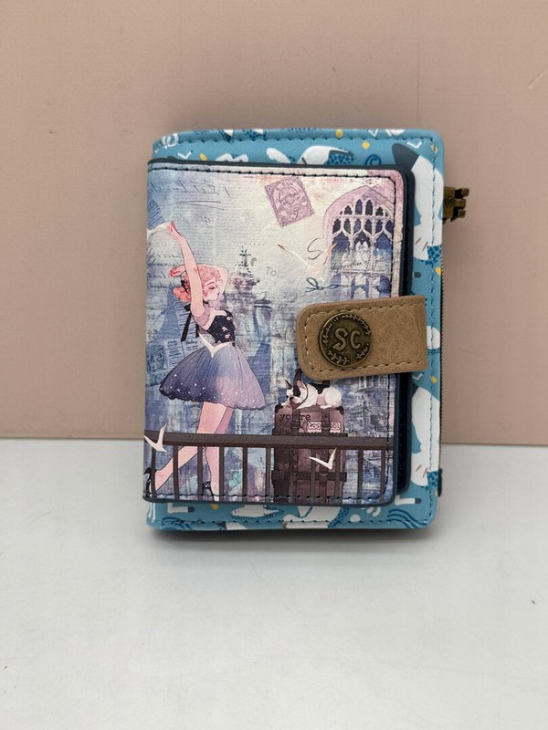 Tarjetero / Monedero Doble Sweet Candy Celeste