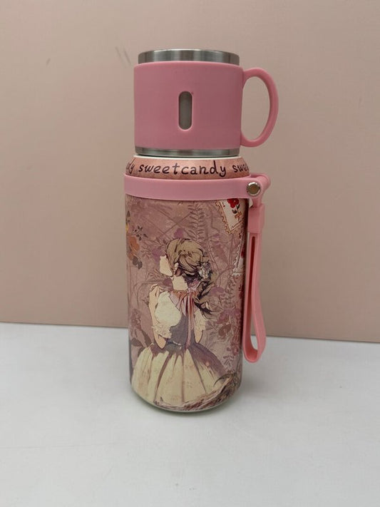 Termo Grande con Taza Sweet Candy Rosa