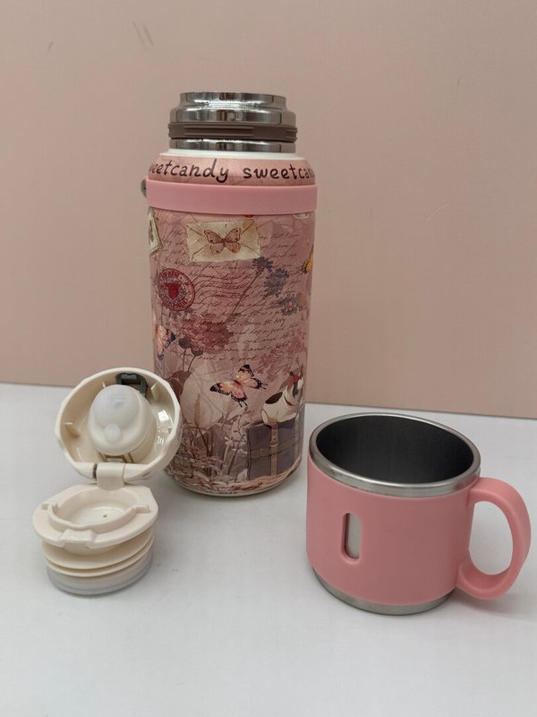 Termo Grande con Taza Sweet Candy Rosa