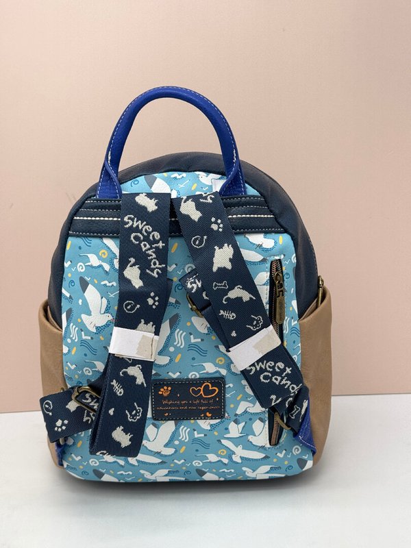 Mochila Bordada Sweet Candy Azul
