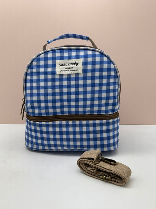 Nevera / Bolsa Térmica Sweet Candy Estampado Cuadro Vichy (Color Azul)