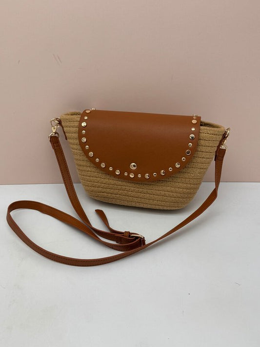 Bolso Bandolera Tapa de Piel con Tachas