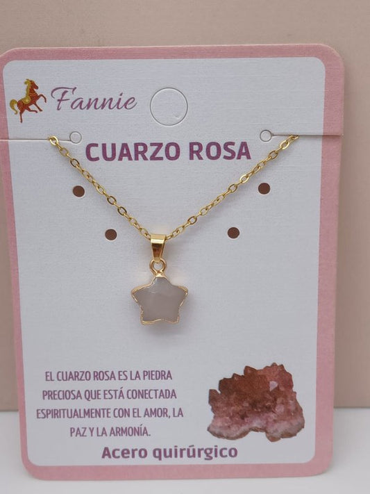 Colgante Estrella Cuarzo Rosa