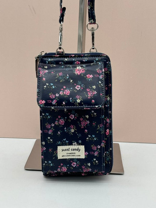 Bolso Cuelga Móvil Impermeable Sweet Candy Estampado Floral (Tonos Azules Oscuros)