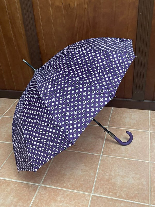 Paraguas de Bastón Morado con Florecitas