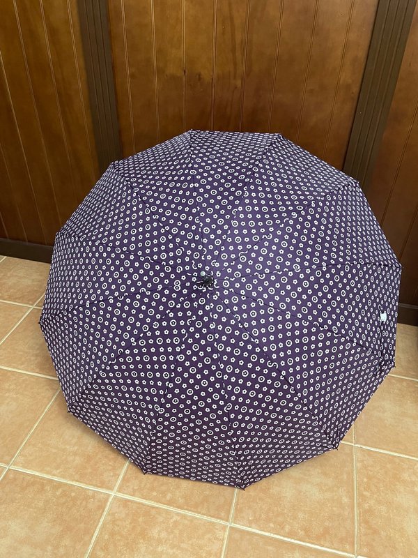 Paraguas de Bastón Morado con Florecitas