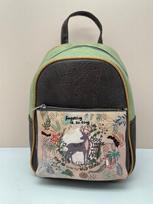 Mochila Bordada Sweet Candy Natur (Marrón y Negra)